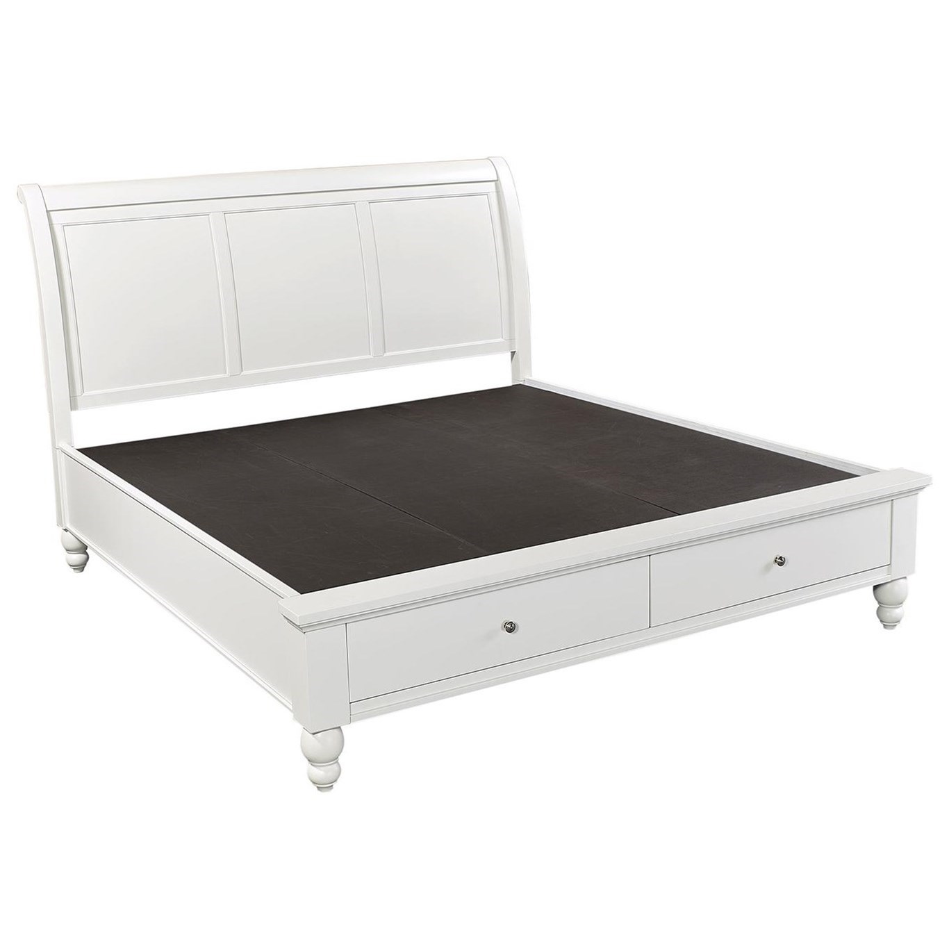 Aspenhome Cambridge CB Queen Sleigh Bed With Storage Drawers and USB